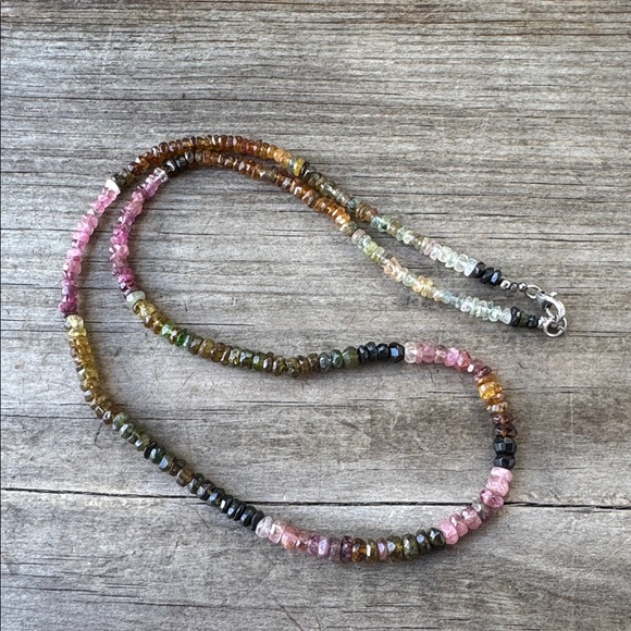 Beaded Tourmaline Necklace with Sterling Silver Clasp - Picture 4 of 4